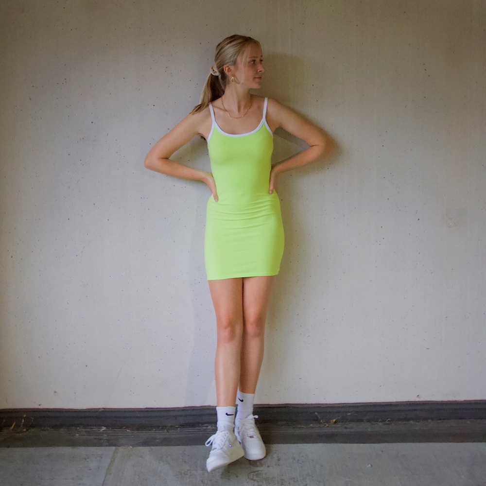 FOREVER 21 NEON GREEN MINI DRESS